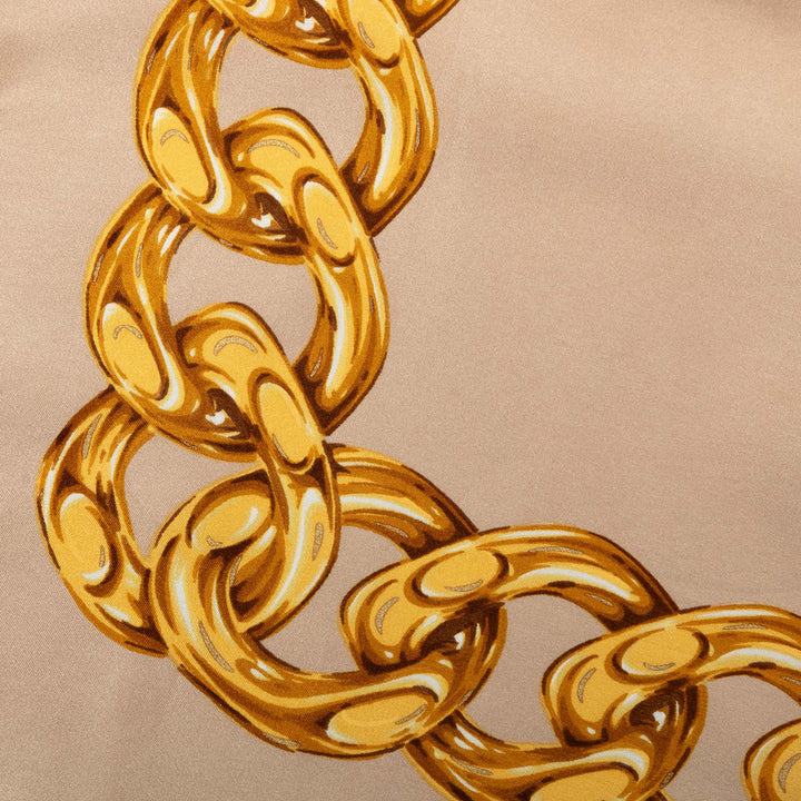 Chanel CC Camellia et Chain Soie Foulard 90