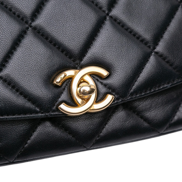 Chanel Small Quilted Cuir d’agneau CC Coin Flap Noir – GABY PARIS Authentique