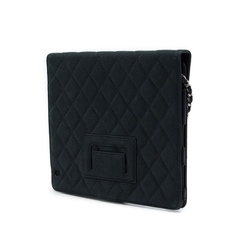 Chanel Étui CC Matelassé iPad avec chaîne Cuir caviar Noir – vue 2 – GABY PARIS