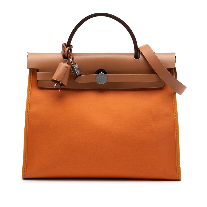Hermès Herbag Zippé 31 Orange – vue principale – GABY PARIS