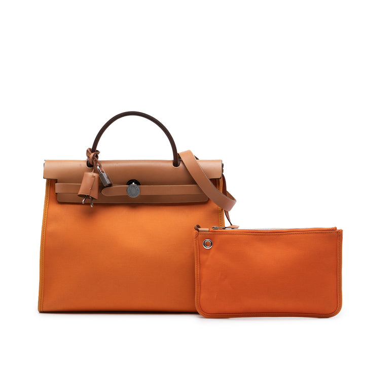 Hermès Herbag Zippé 31 Orange – vue 7 – GABY PARIS