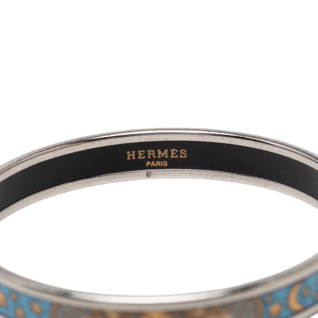 Narrow Sun Moon Stars Émail Bangle 65 Other Bleu