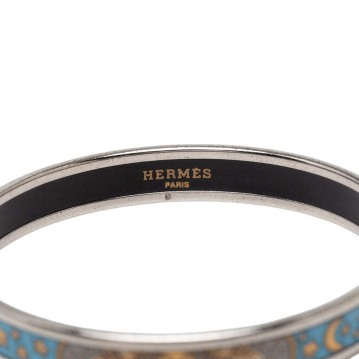 Narrow Sun Moon Stars Émail Bangle 65 Other Bleu