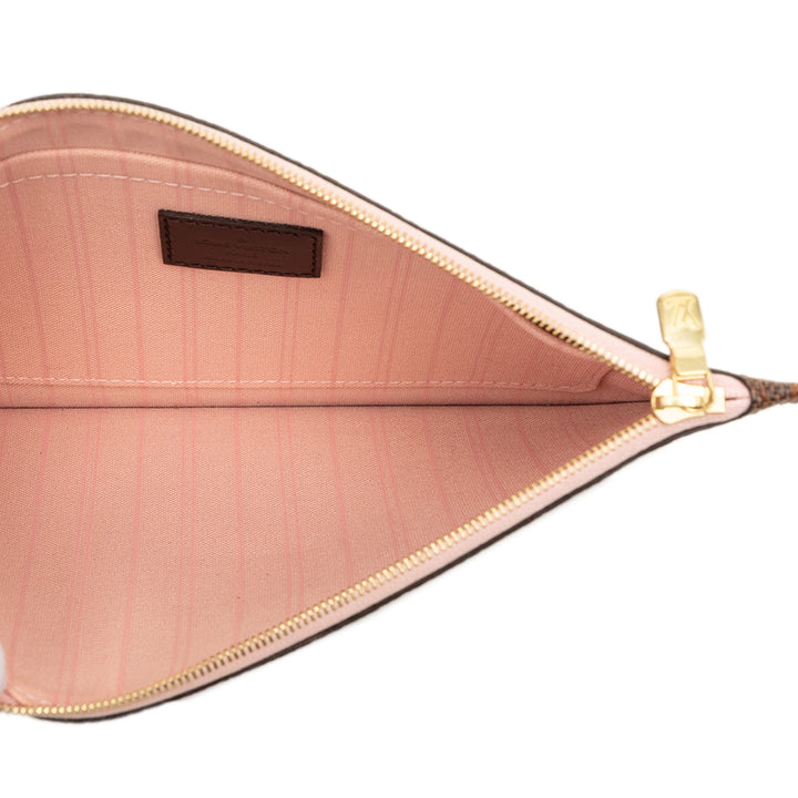 Neverfull Pochette Damier Ébène Marron