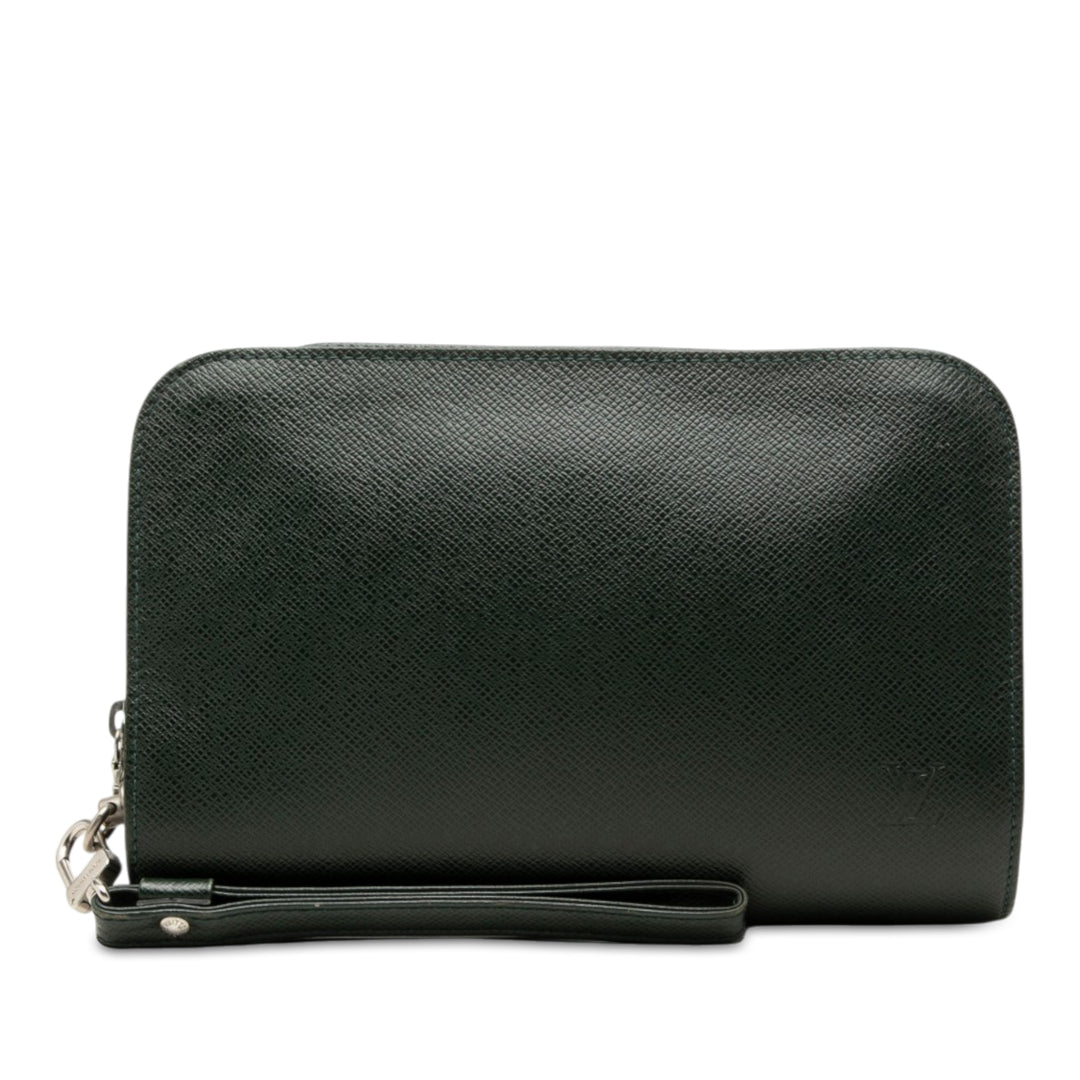 Louis Vuitton Taiga Pochette Baikal Vert – vue principale – GABY PARIS