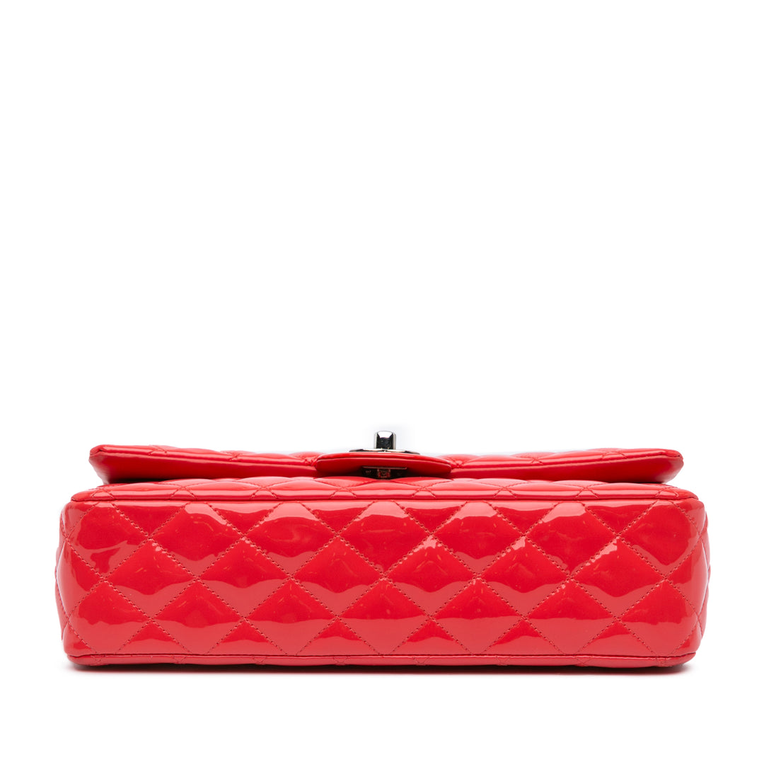 Medium Classic Patent Double Flap Red - Gaby Paris