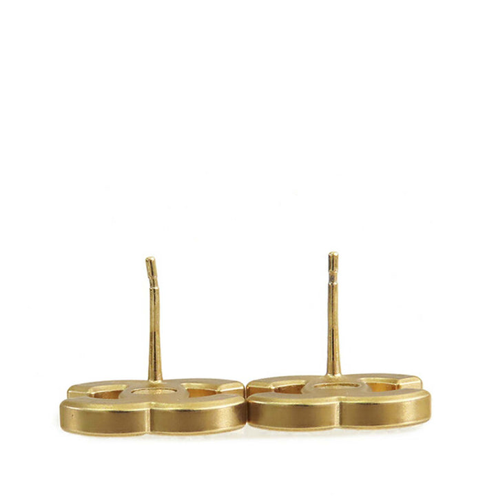 Chanel Doré Plated CC Crystal Push Back Boucle d’oreilles Doré