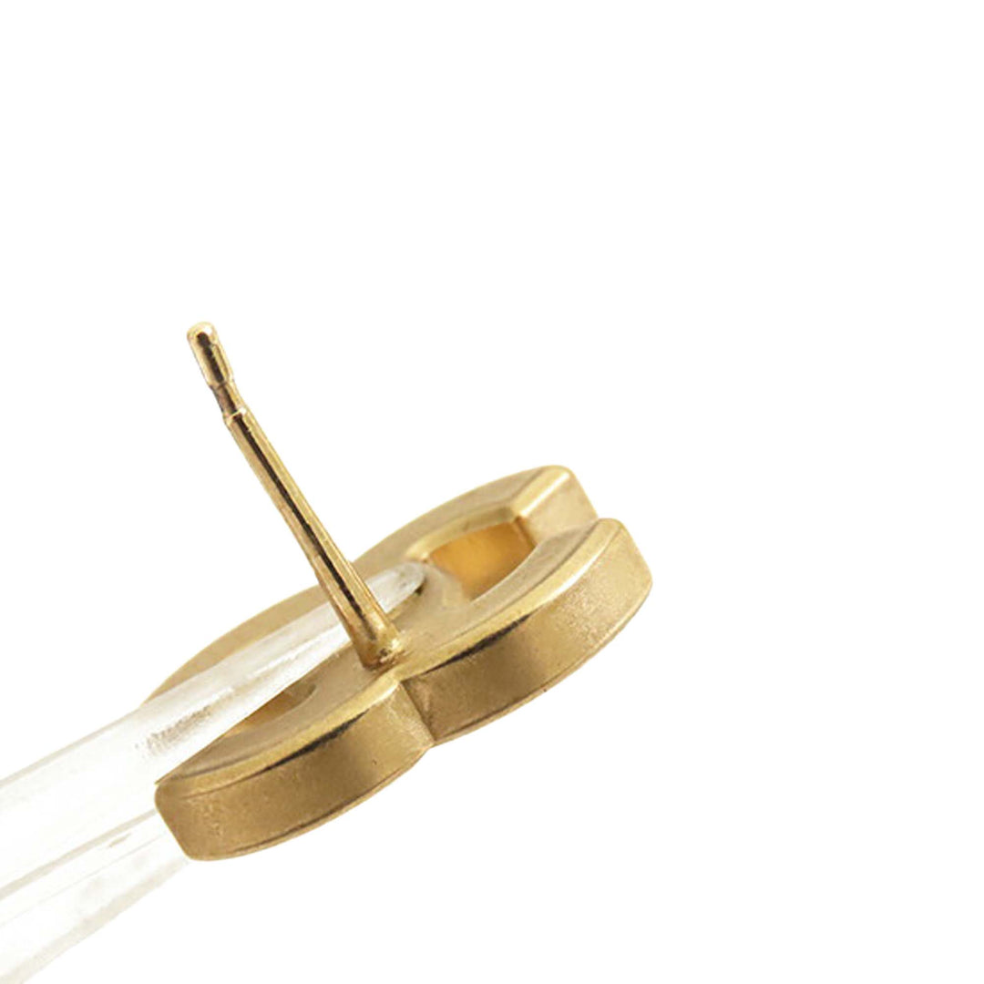 Chanel Doré Plated CC Crystal Push Back Boucle d’oreilles Doré