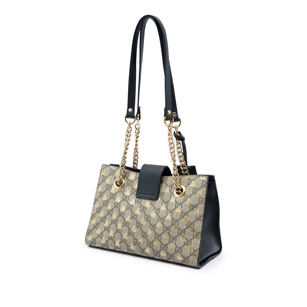 Gucci Bee Padlock Cabas Petit GG Supreme Beige – vue 2 – GABY PARIS