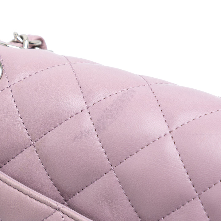 Jumbo Classic Lambskin Double Flap Purple - Gaby Paris