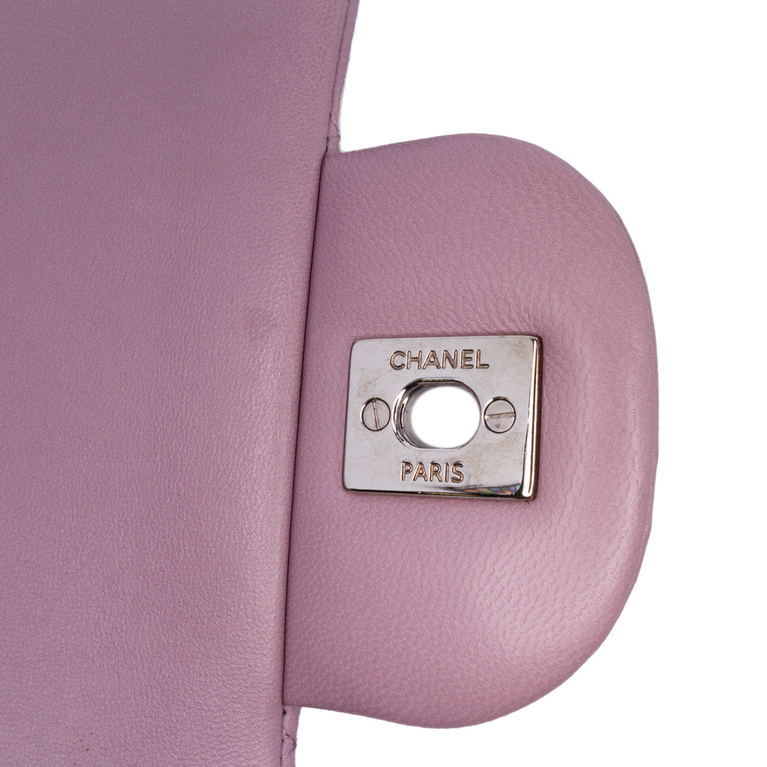Jumbo Classic Lambskin Double Flap Purple - Gaby Paris
