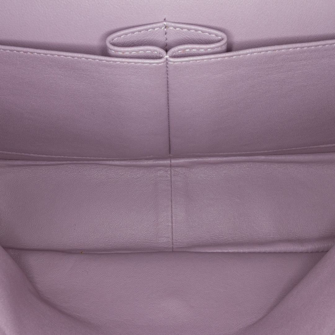 Jumbo Classic Lambskin Double Flap Purple - Gaby Paris