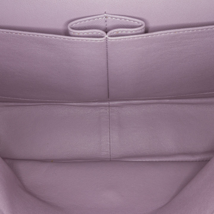 Jumbo Classic Lambskin Double Flap Purple - Gaby Paris