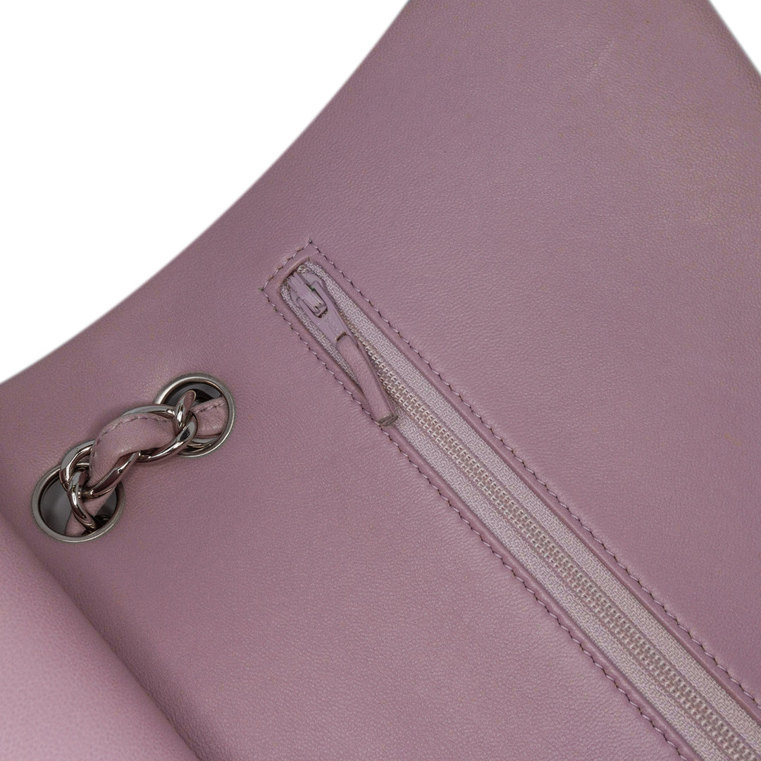 Jumbo Classic Lambskin Double Flap Purple - Gaby Paris