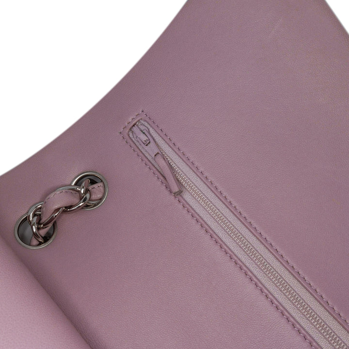 Jumbo Classic Lambskin Double Flap Purple - Gaby Paris