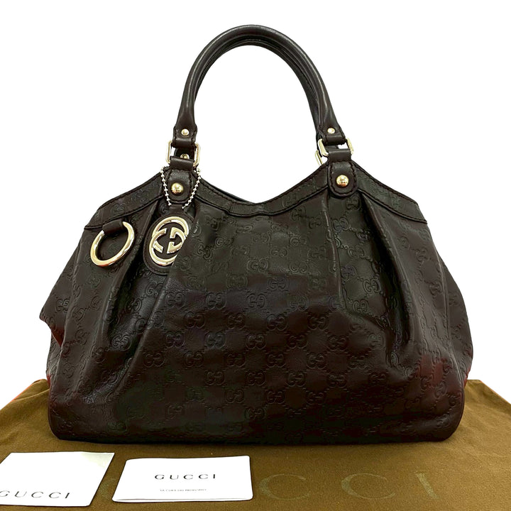 Gucci Guccissima Sukey Cabas Moyen Cuir