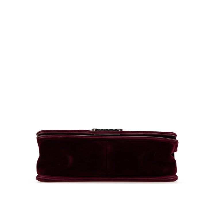 Chanel Old Medium Velours and Tweed Boy Flap Rouge – GABY PARIS Authentique