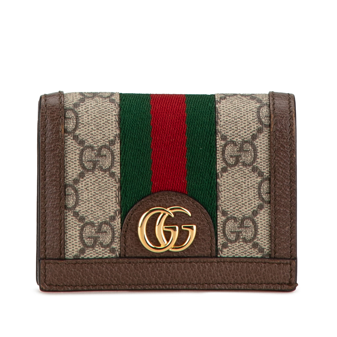 Gucci GG Supreme Ophidia Small Wallet Brown - GABY PARIS