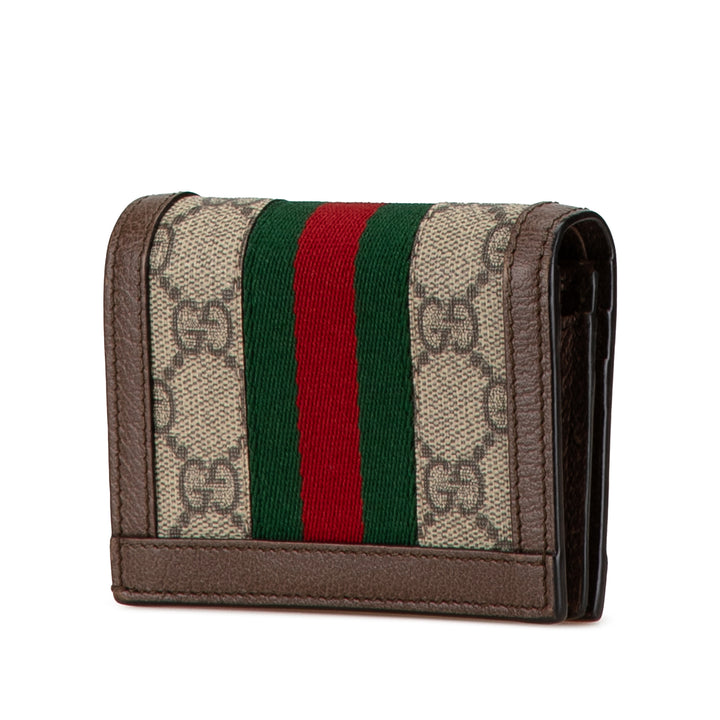 Gucci GG Supreme Ophidia Small Wallet Brown - GABY PARIS