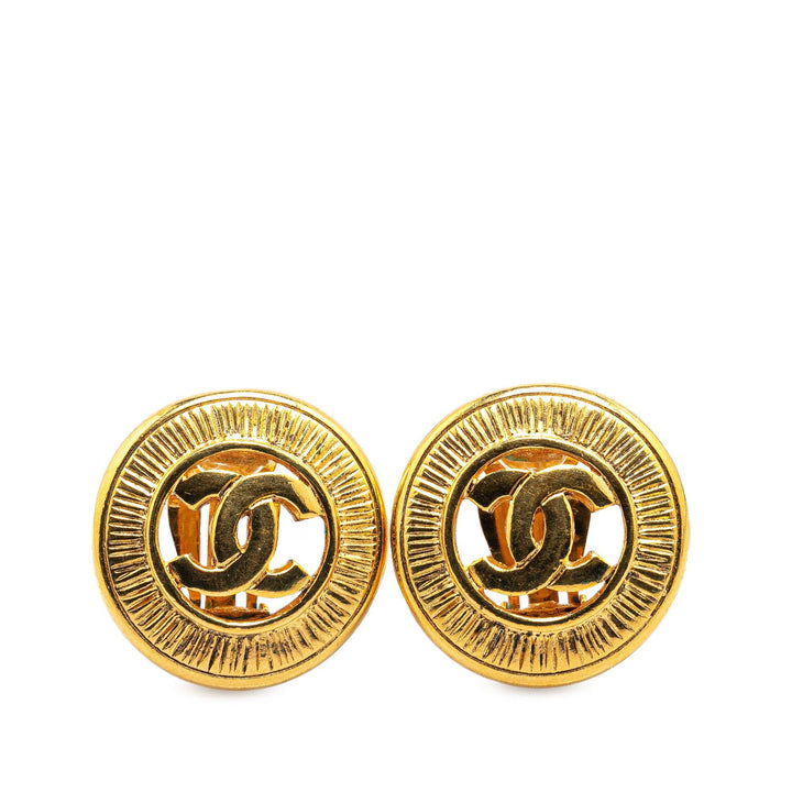 Gold Plated CC Clip On Earrings Gold - Gaby Paris