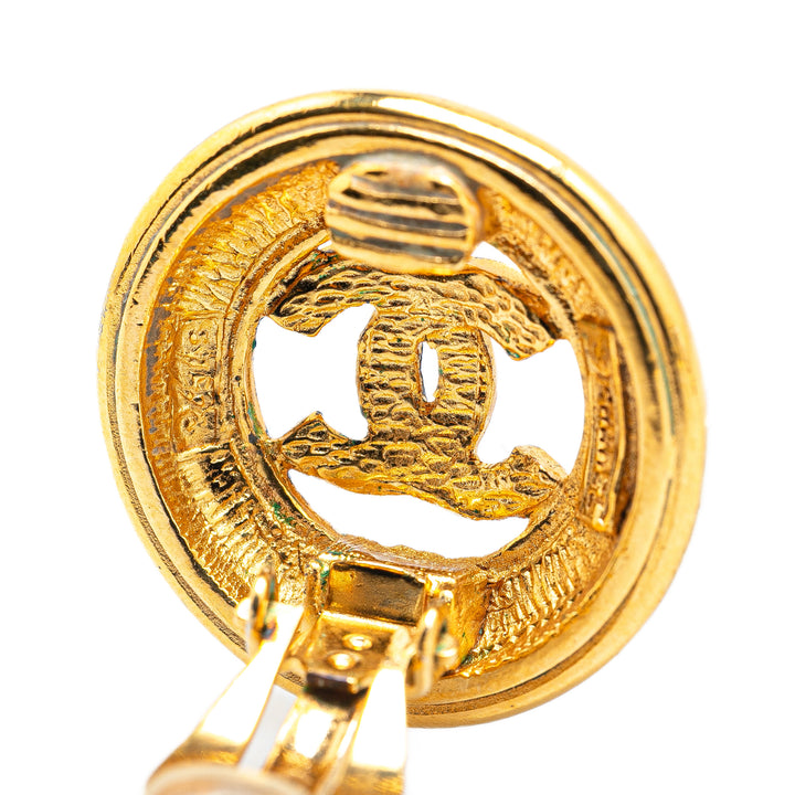 Chanel Gold Plated CC Clip On Earrings Gold - GABY PARIS