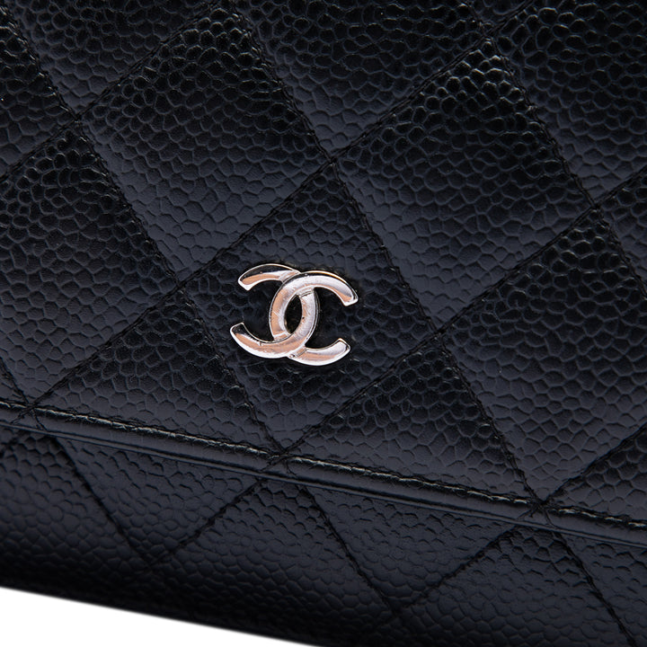 Chanel CC Matelassé Caviar Wallet on Chain