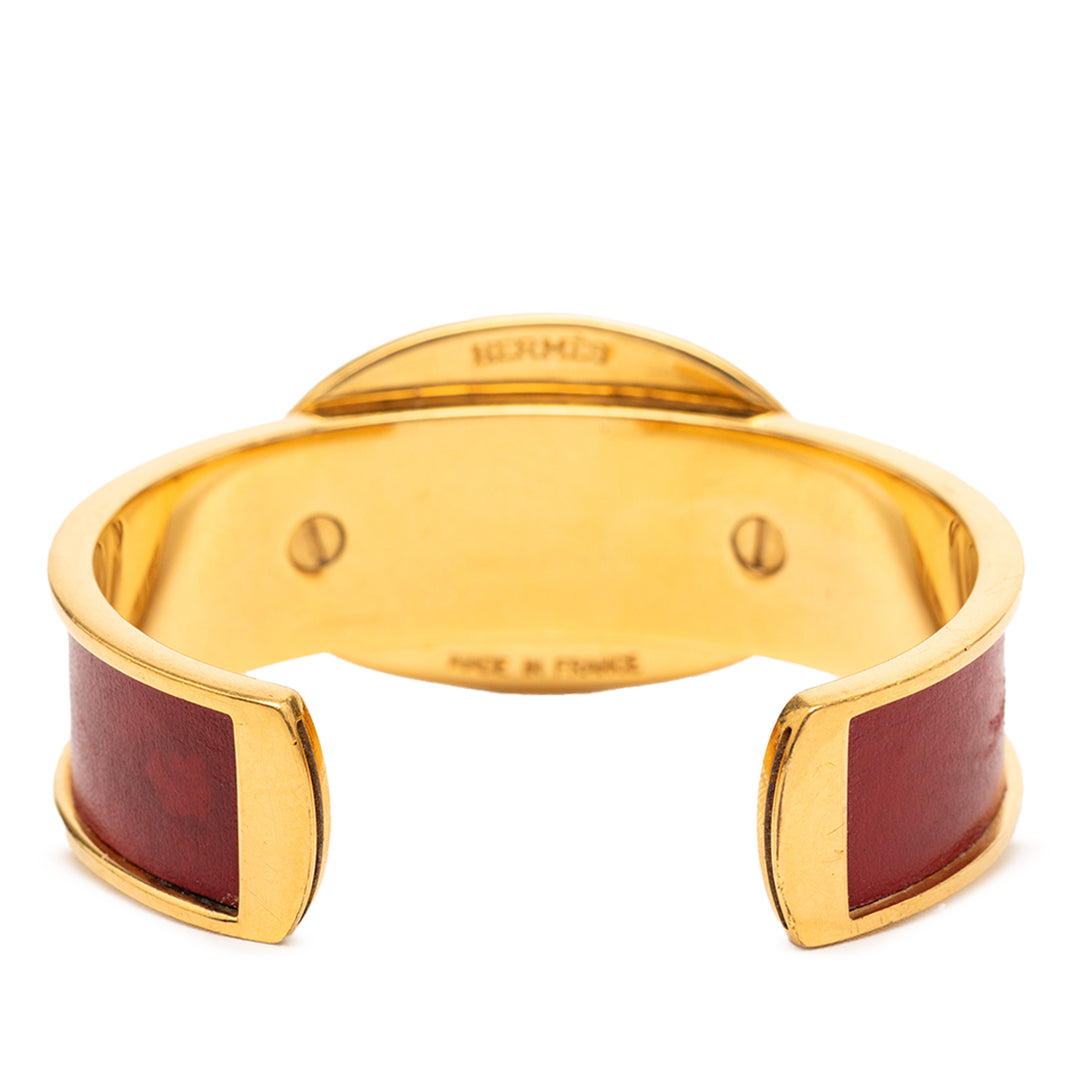 Hermès plaqué et Cuir Chaine d Ancre Cuff Bracelet – GABY PARIS Authentique