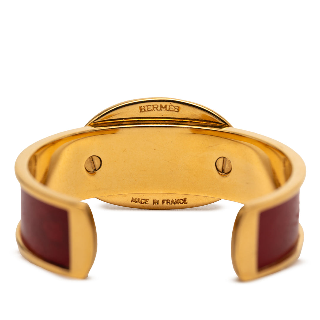 Hermès plaqué et Cuir Chaine d Ancre Cuff Bracelet – GABY PARIS Authentique