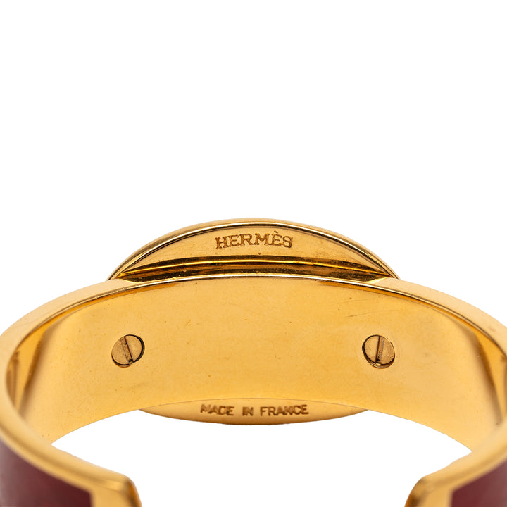 Hermès plaqué et Cuir Chaine d Ancre Cuff Bracelet – GABY PARIS Authentique