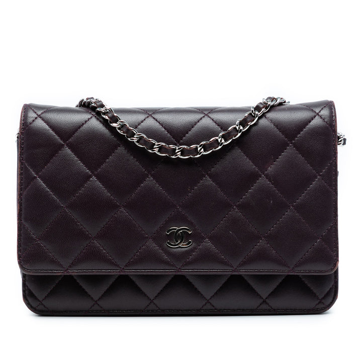 Chanel CC Quilted Cuir d’agneau Wallet on Chain Violet