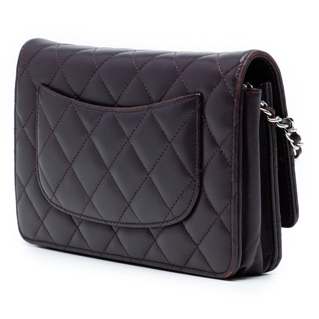 Chanel CC Quilted Cuir d’agneau Wallet on Chain Violet