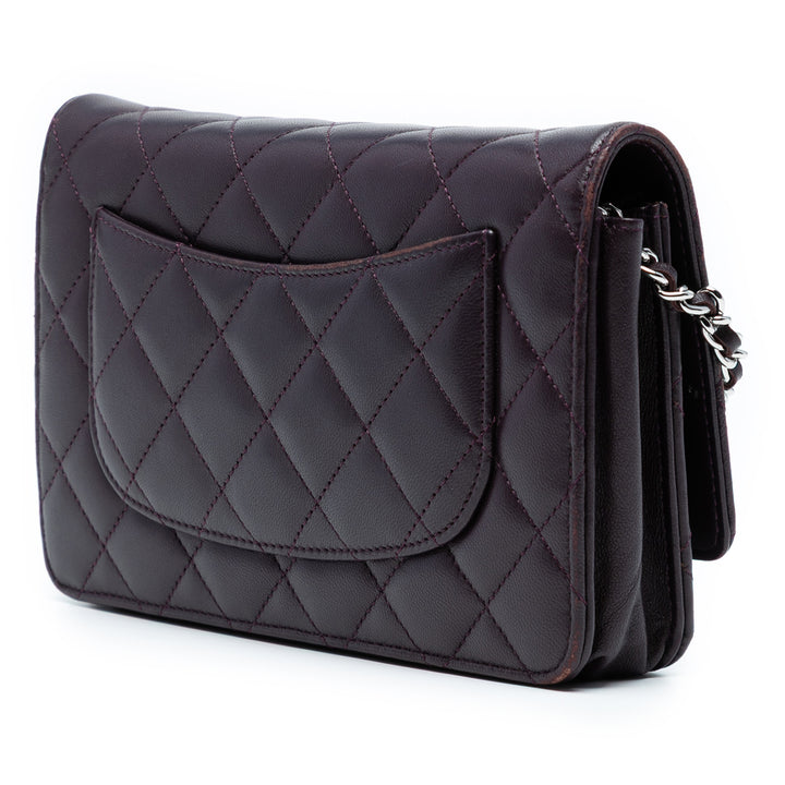 Chanel CC Quilted Cuir d’agneau Wallet on Chain Violet