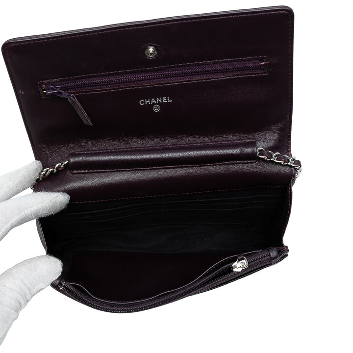 Chanel CC Quilted Cuir d’agneau Wallet on Chain Violet