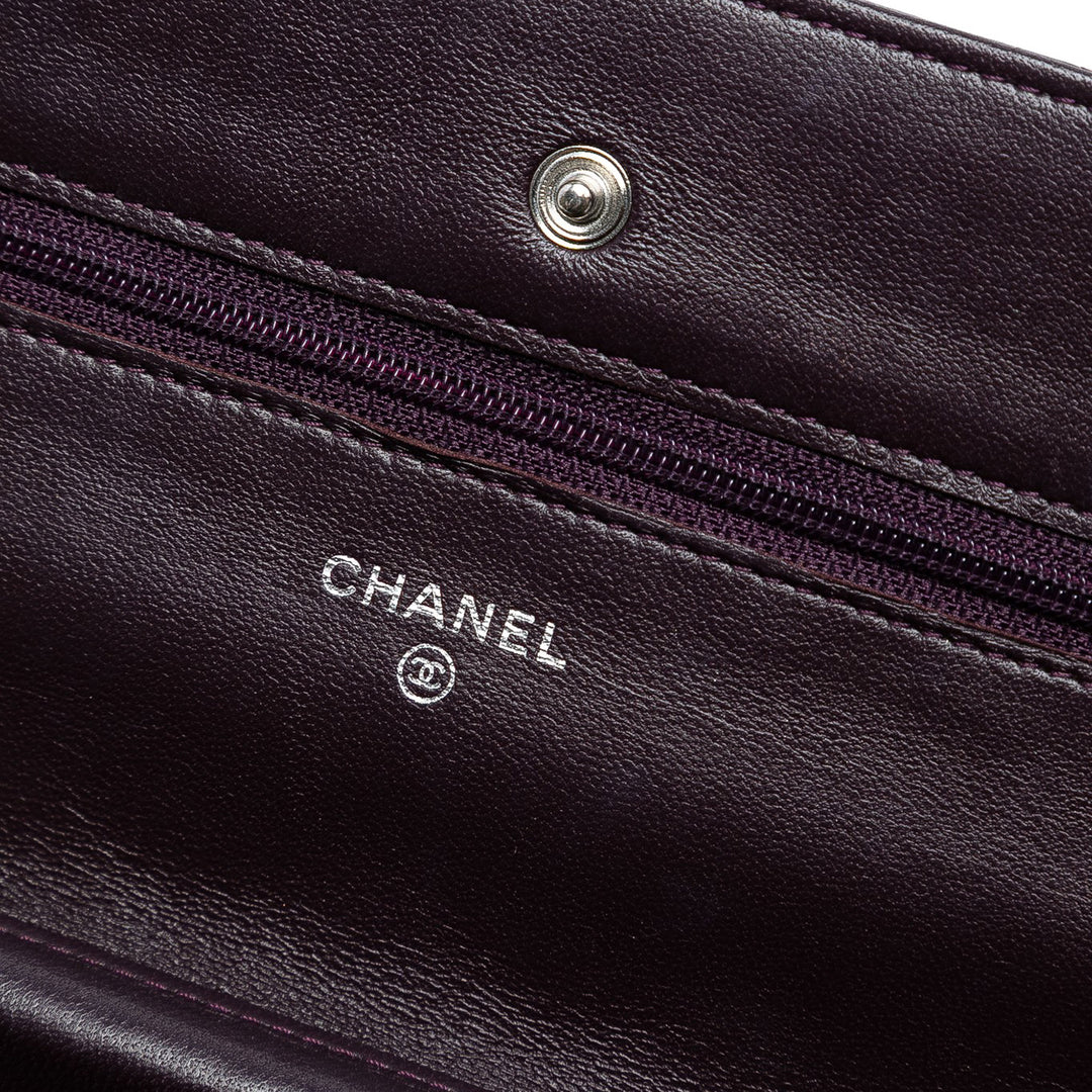 Chanel CC Quilted Cuir d’agneau Wallet on Chain Violet