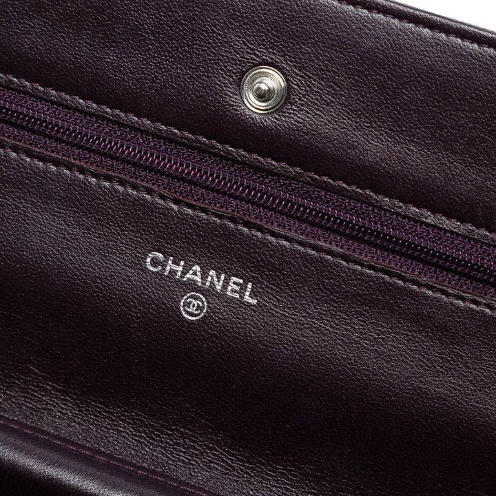 Chanel CC Quilted Cuir d’agneau Wallet on Chain Violet