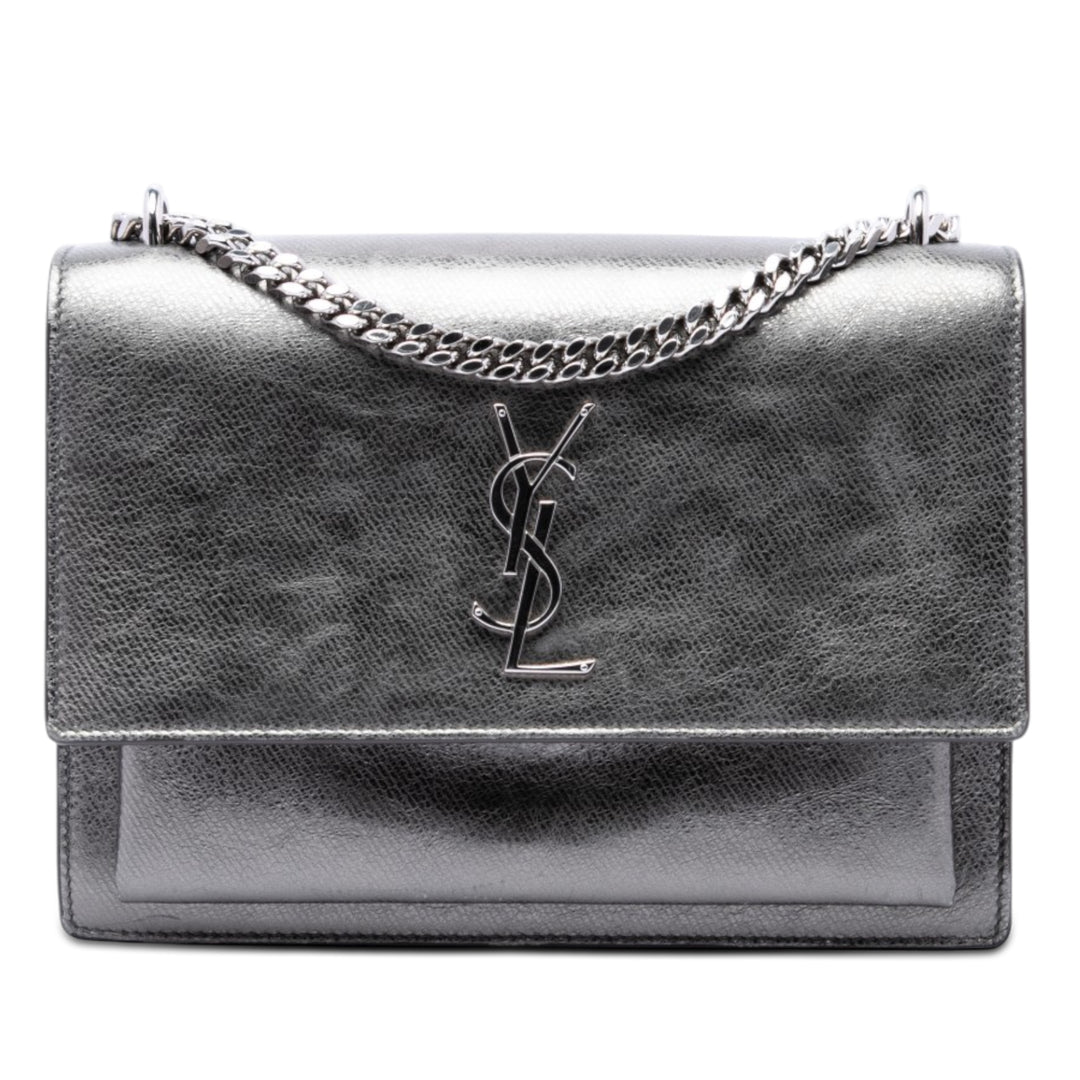 Saint Laurent Medium Metallic Cuir de veau Monogram Sunset Sac porté croisé