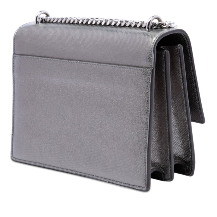 Saint Laurent Medium Metallic Cuir de veau Monogram Sunset Sac porté croisé