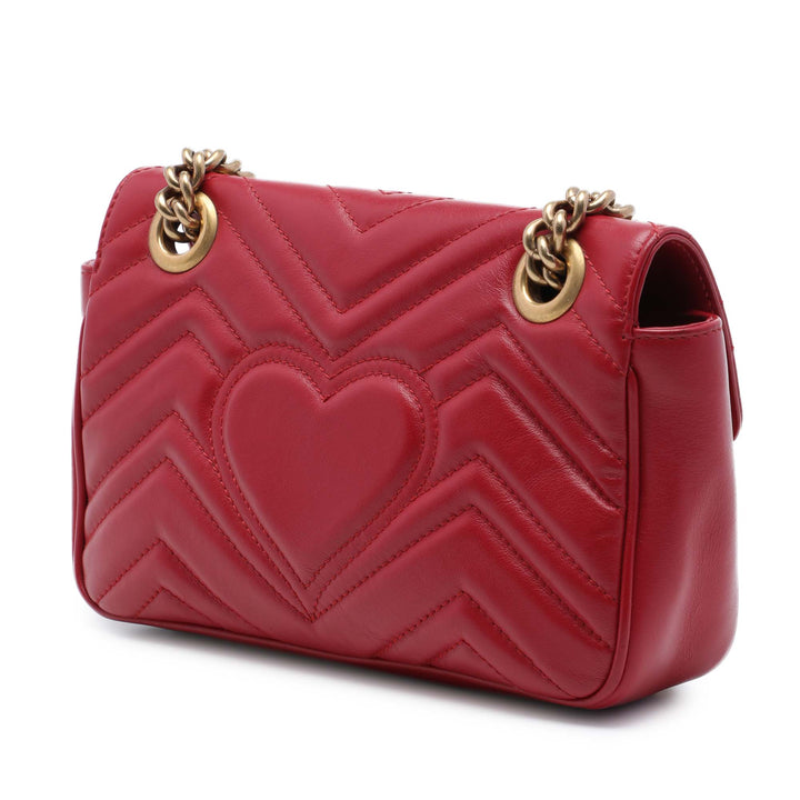 GG Marmont Matelasse Sac Petit Cuir de veau Rouge