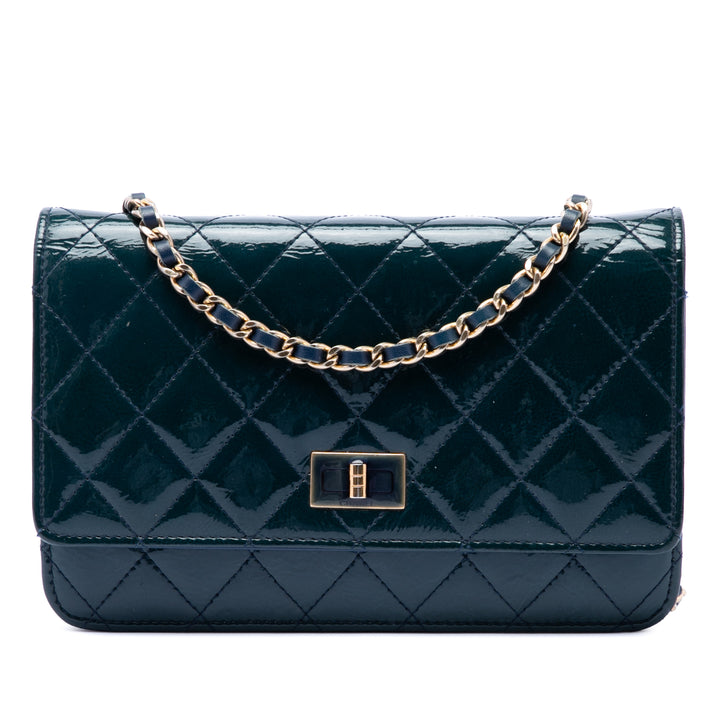 Chanel Matelassé Cuir verni Reissue 2.55 Wallet on Chain