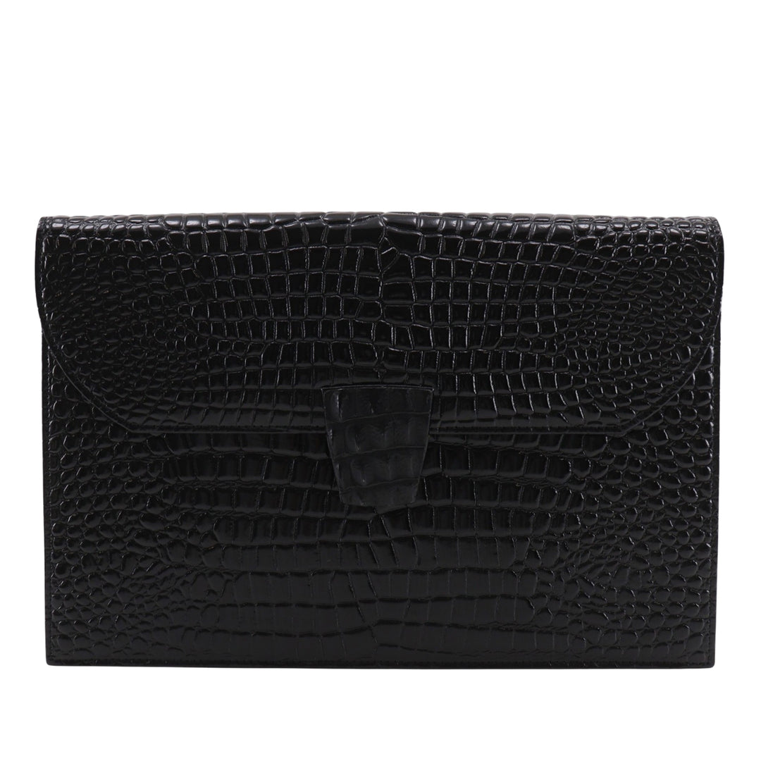 Saint Laurent Croc embossé Cuir verni Pochette