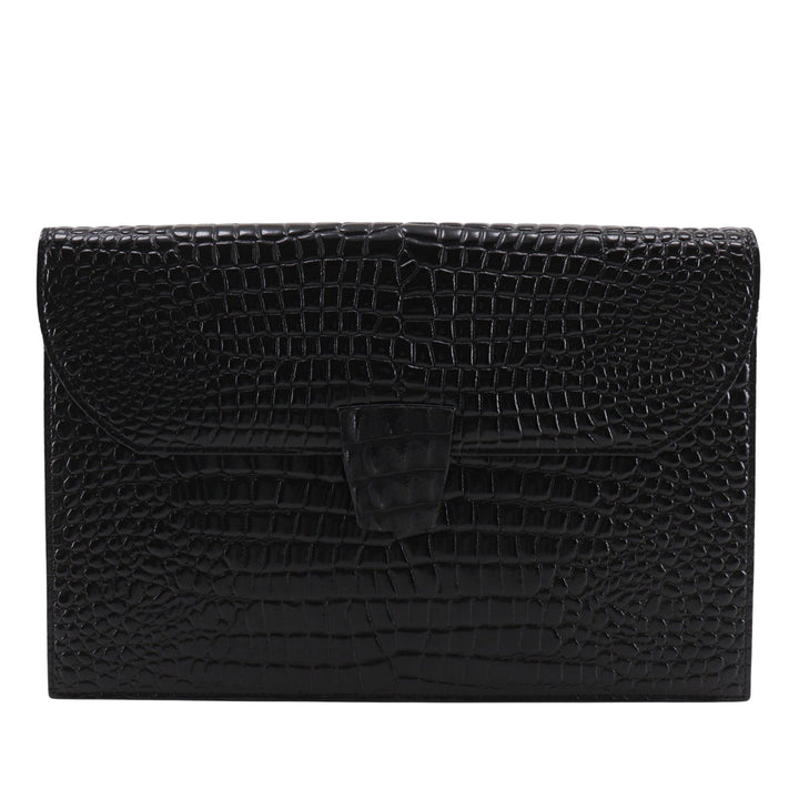 Saint Laurent Croc embossé Cuir verni Pochette