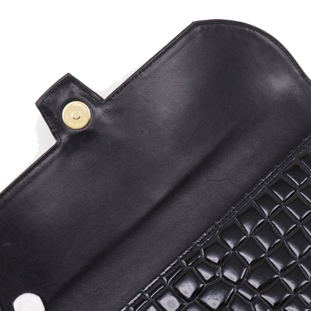 Saint Laurent Croc embossé Cuir verni Pochette