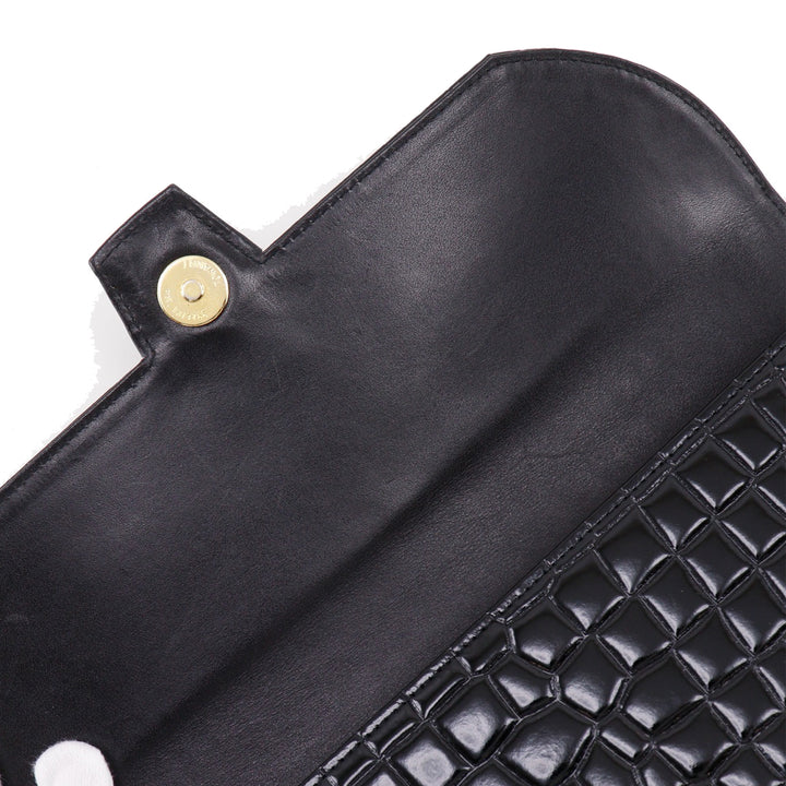 Saint Laurent Croc embossé Cuir verni Pochette