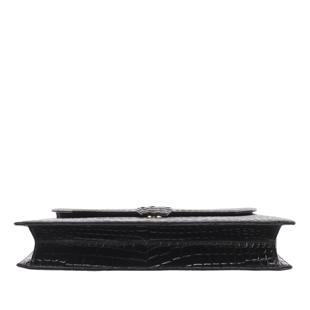 Saint Laurent Croc embossé Cuir verni Pochette
