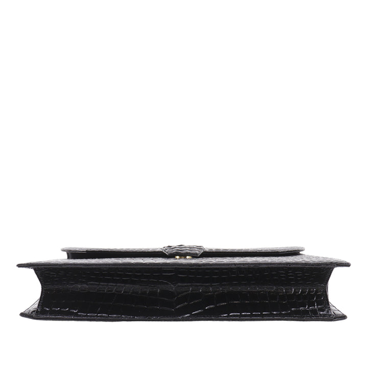 Saint Laurent Croc embossé Cuir verni Pochette
