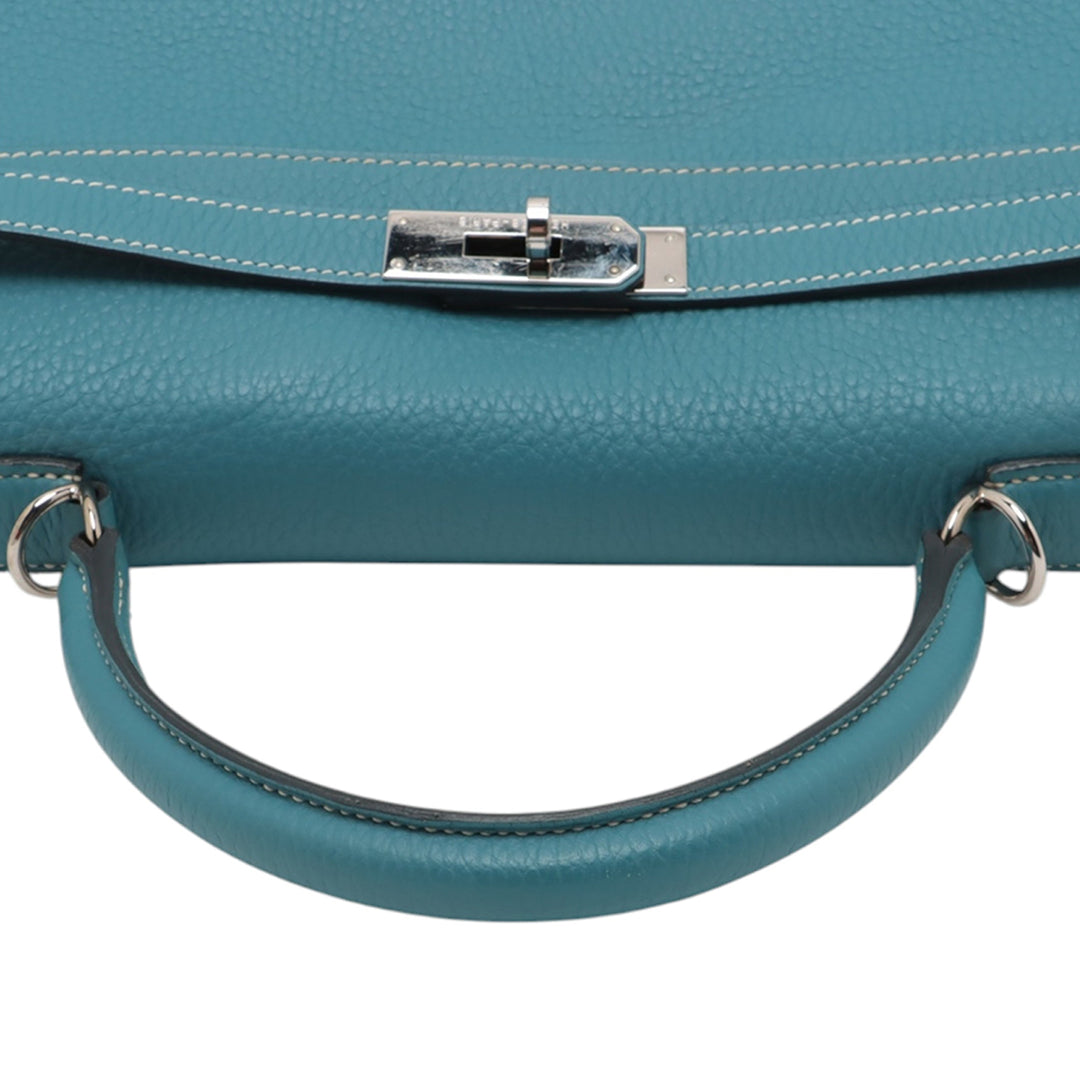 Hermès Clemence Kelly II Retourne 35 Bleu