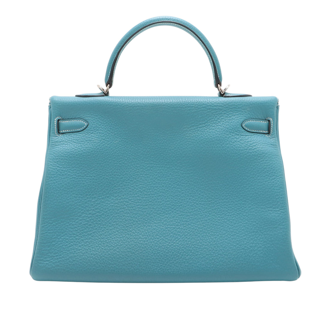 Hermès Clemence Kelly II Retourne 35 Bleu