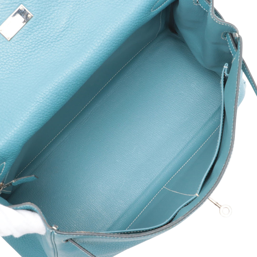 Hermès Clemence Kelly II Retourne 35 Bleu