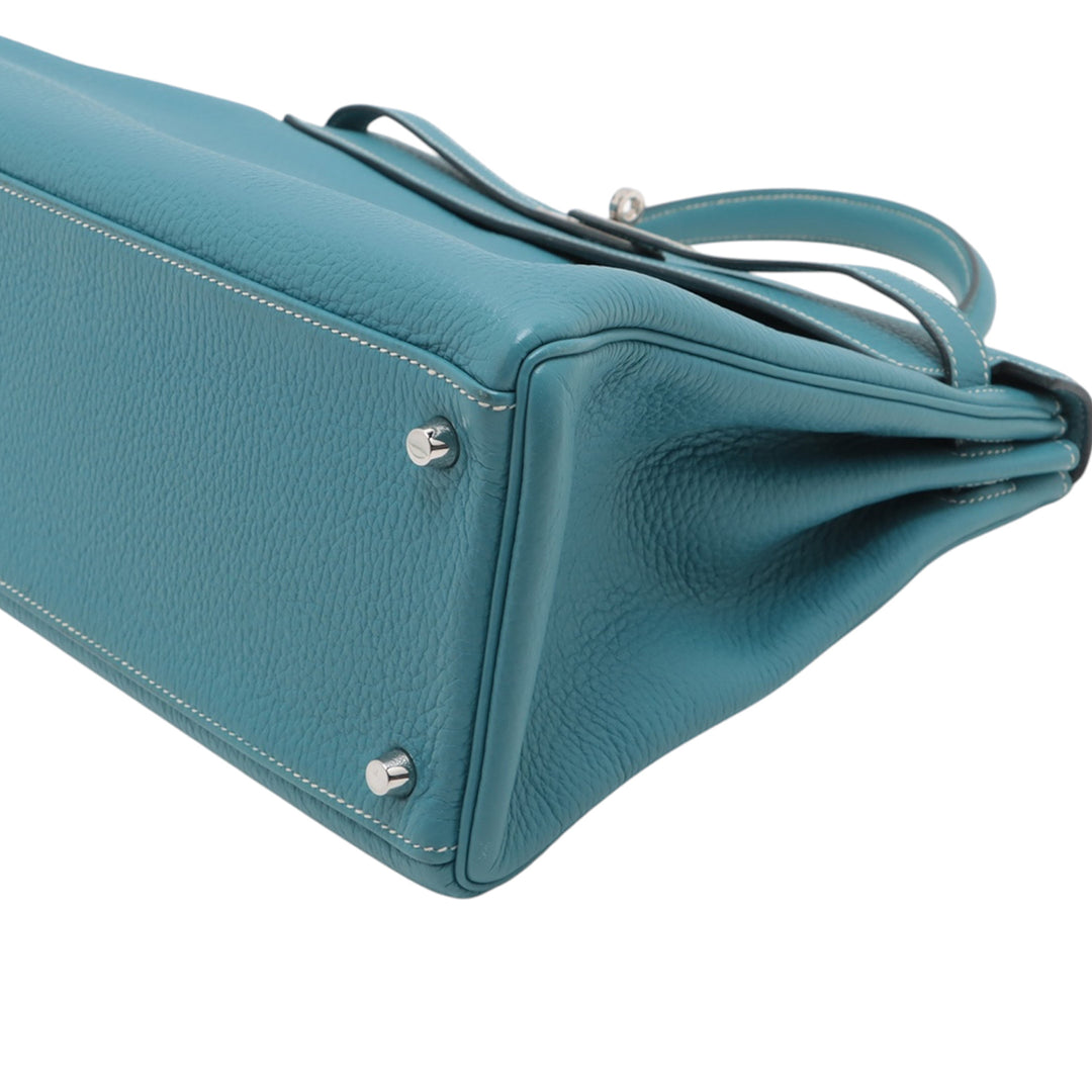 Hermès Clemence Kelly II Retourne 35 Bleu