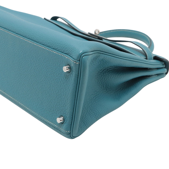 Hermès Clemence Kelly II Retourne 35 Bleu
